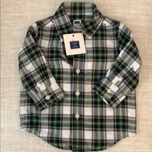 Janie and Jack - Green Plaid Button Down Shirt